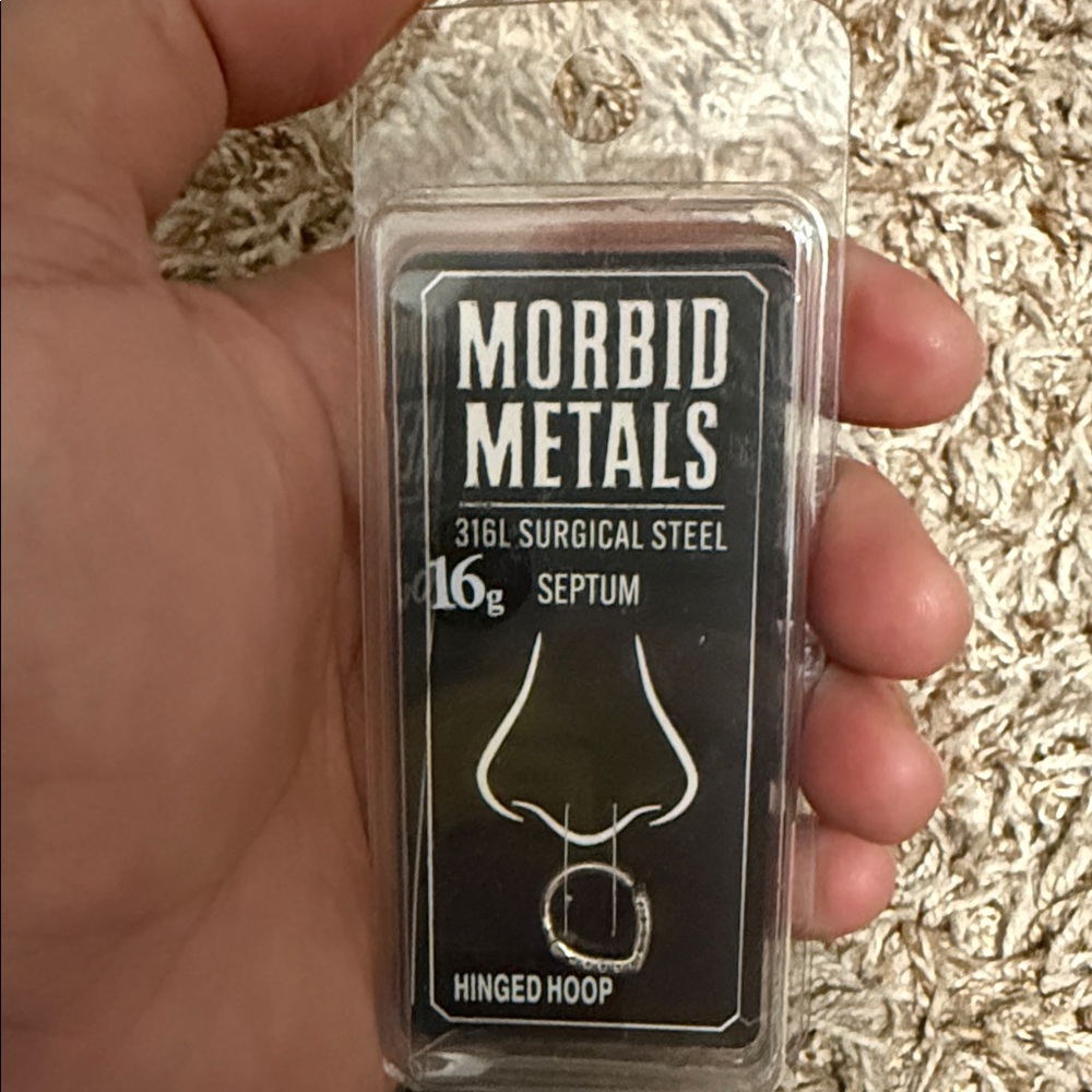 Morbid Metals 316L Surgical Steel Hinged Hoop - Silver